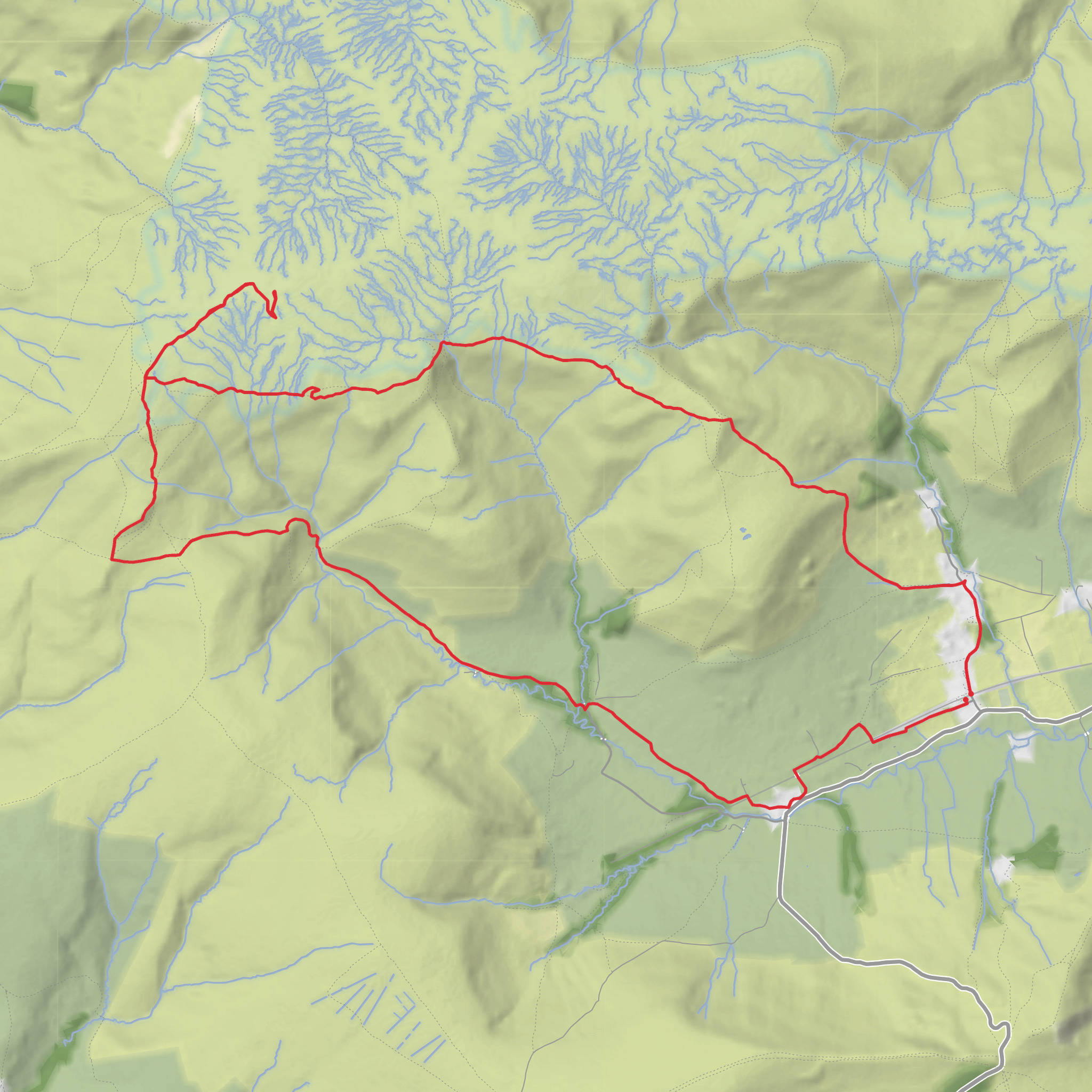 Hiking - Kinder scout Via Grindslow Knoll via Jacobs ladder from Edale Station mobile static map