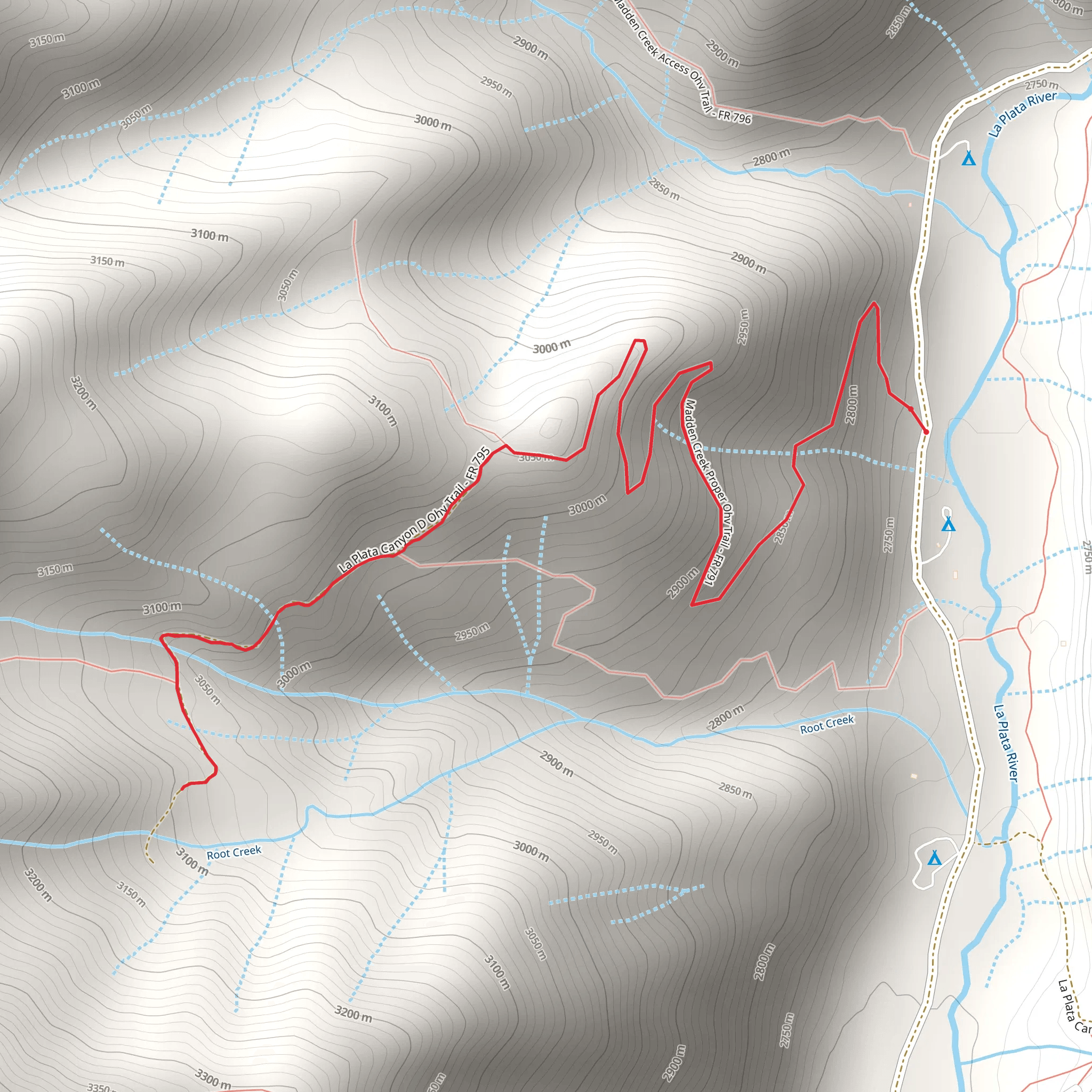 La Plata Canyon D via Madden Creek Proper Trail mobile static map