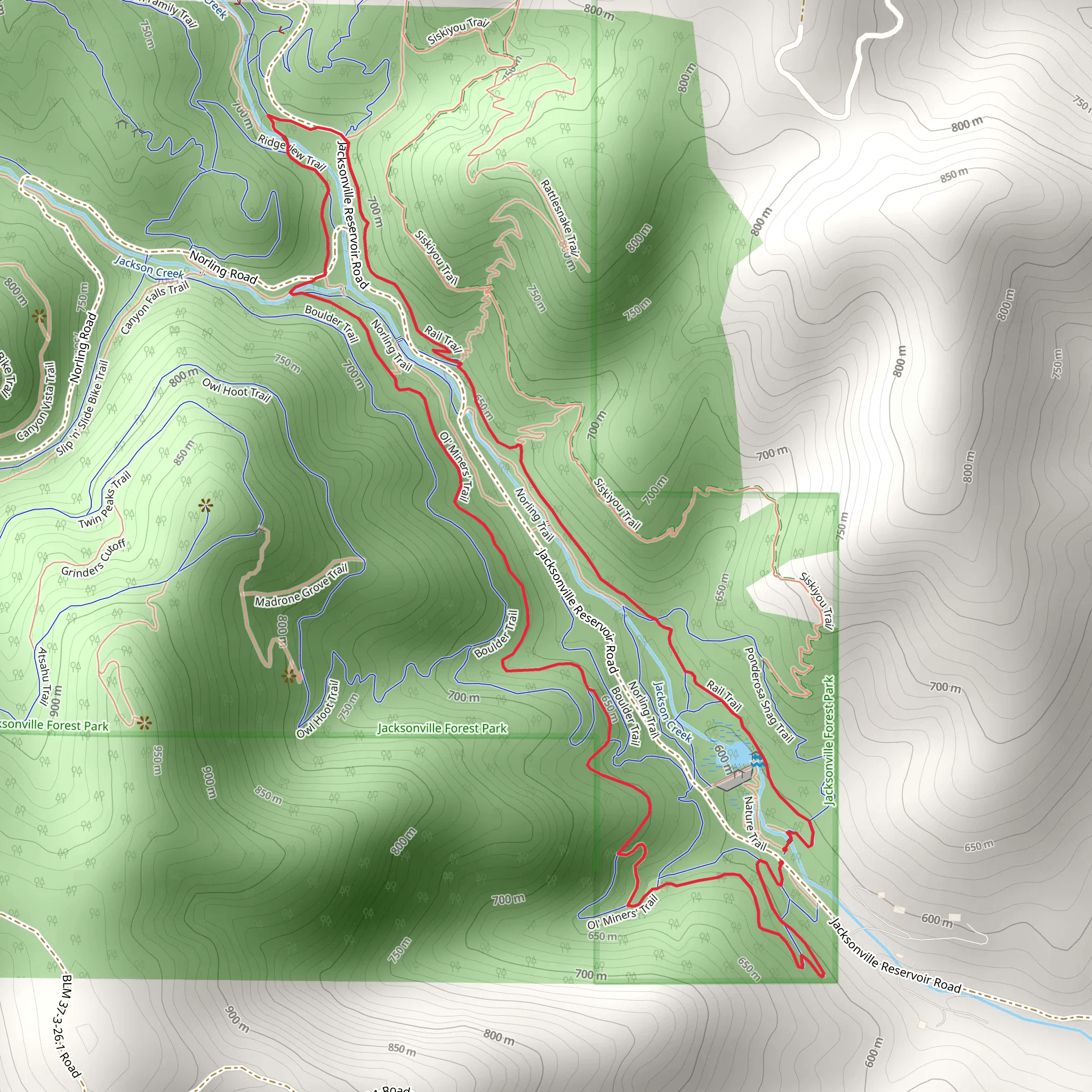 Rail Trail and Ol' Miners' Trail Loop mobile static map