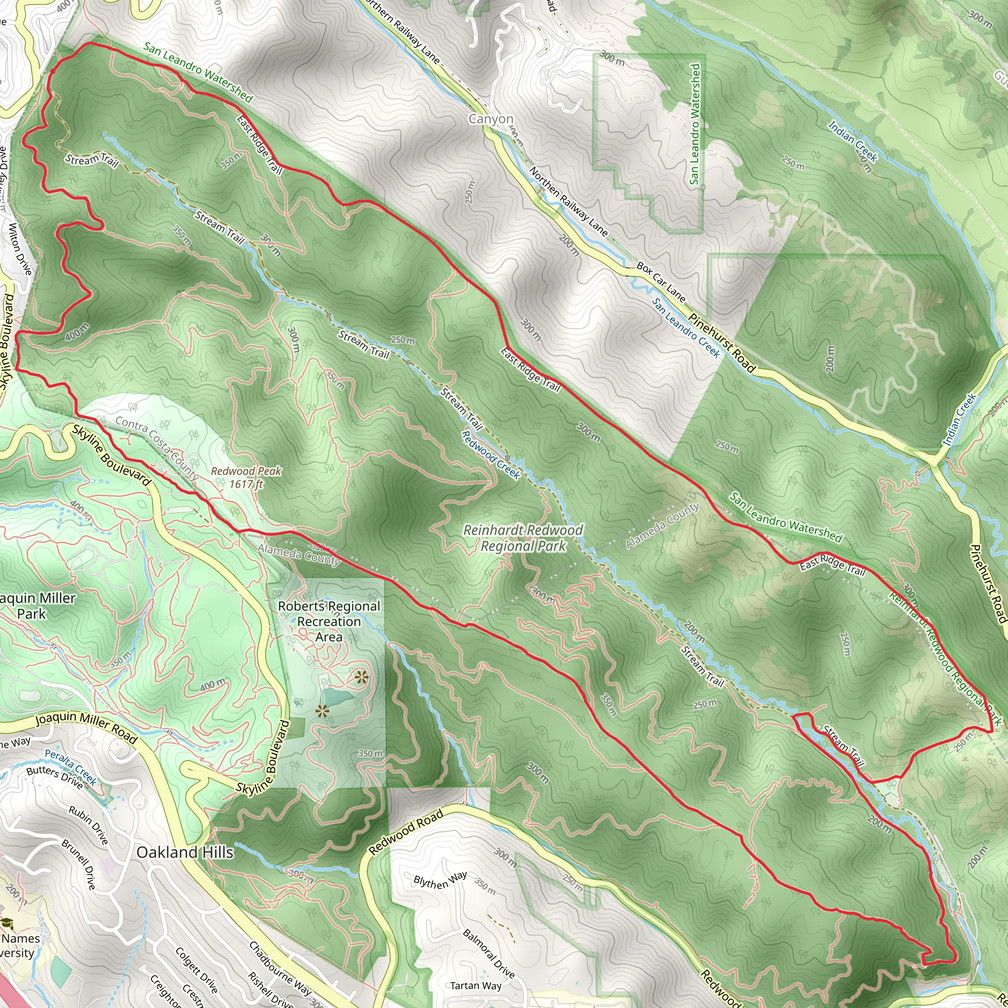 West Ridge, Canyon and East Ridge Loop Trail mobile static map