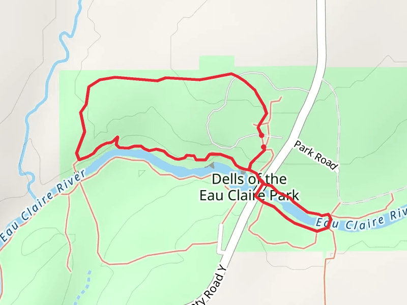Dells of the Eau Claire Country Park Loop