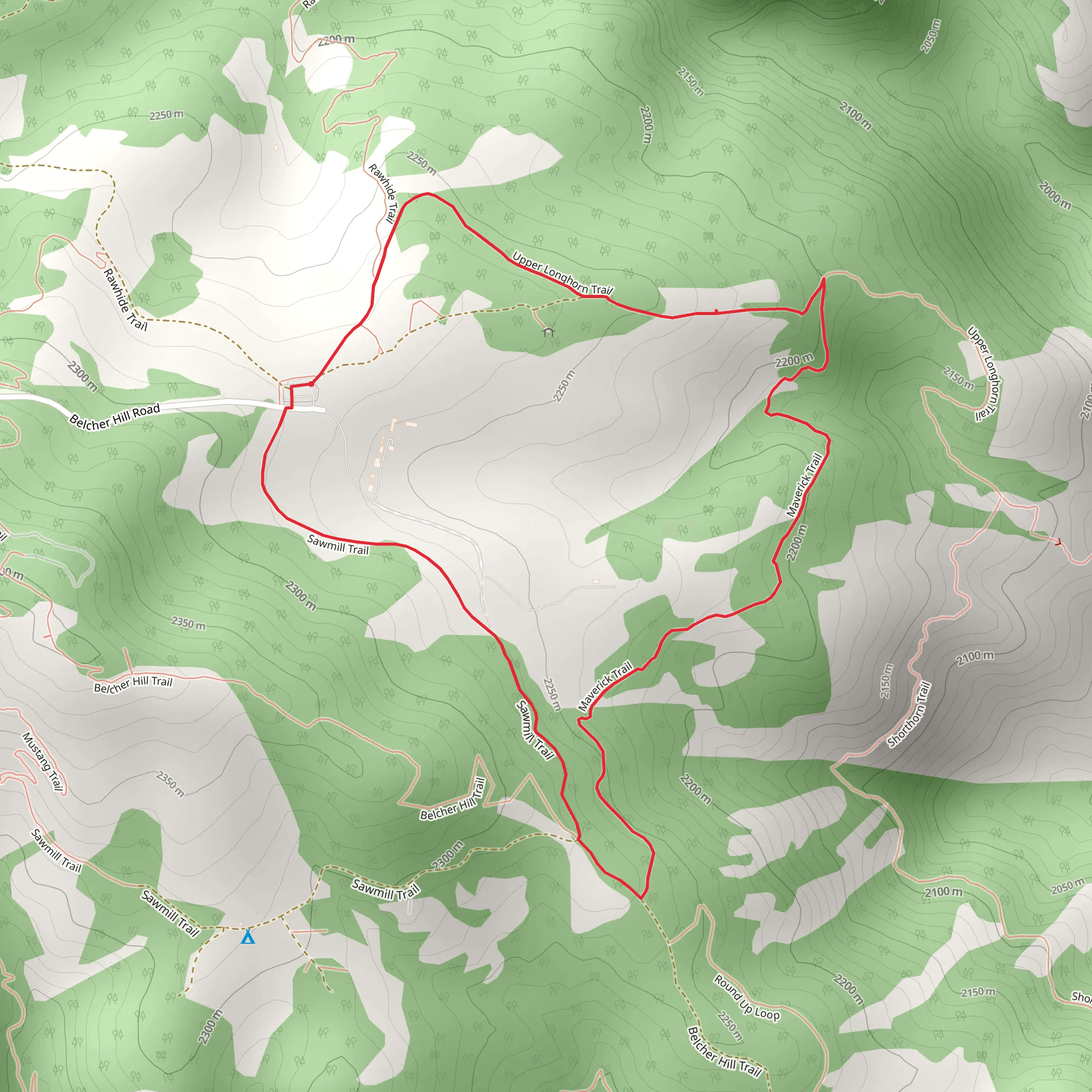 Sawmill Trail and Upper Longhorn Trail Loop mobile static map