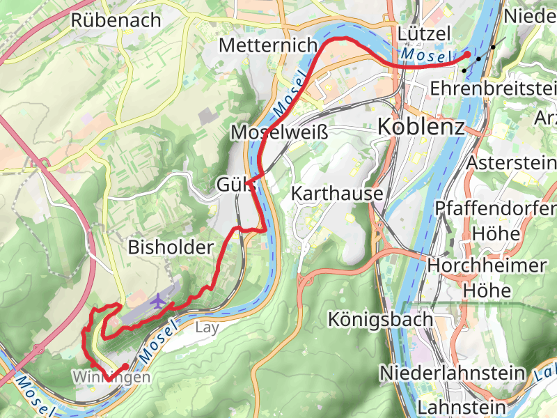 Winningen to Koblenz Walk via River Mosel