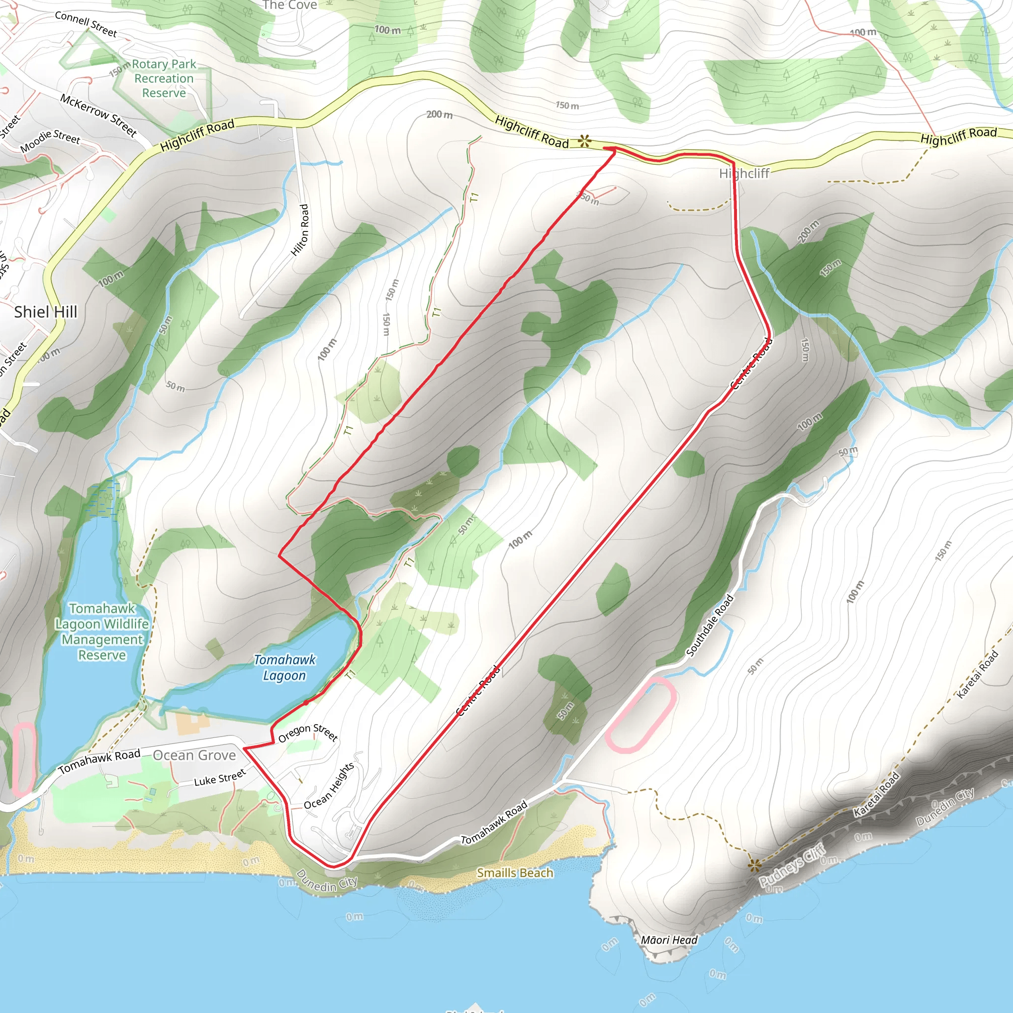 Tomahawk Lagoon - 41- Peg Track mobile static map