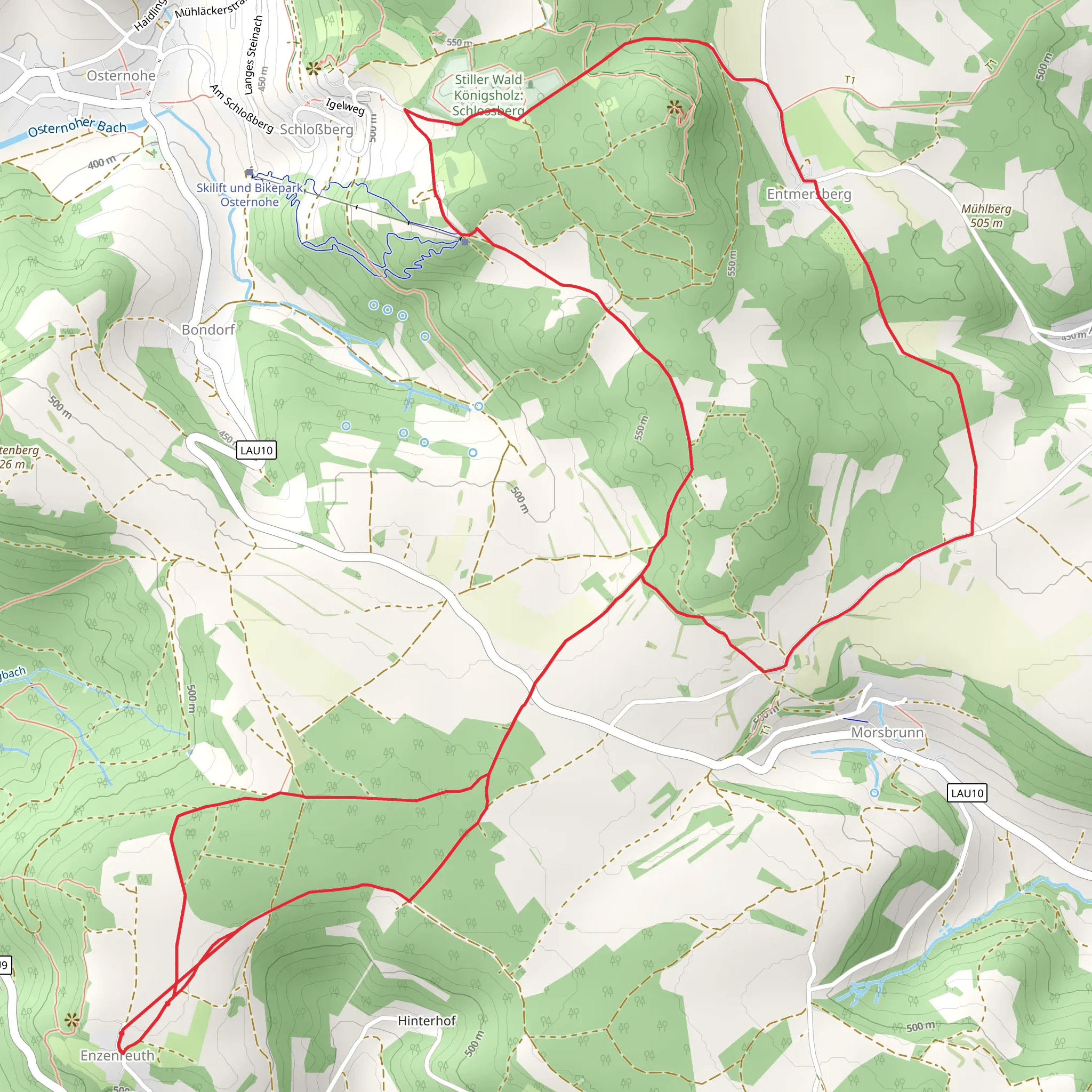Blaustrich and Alb Quer Weg mobile static map
