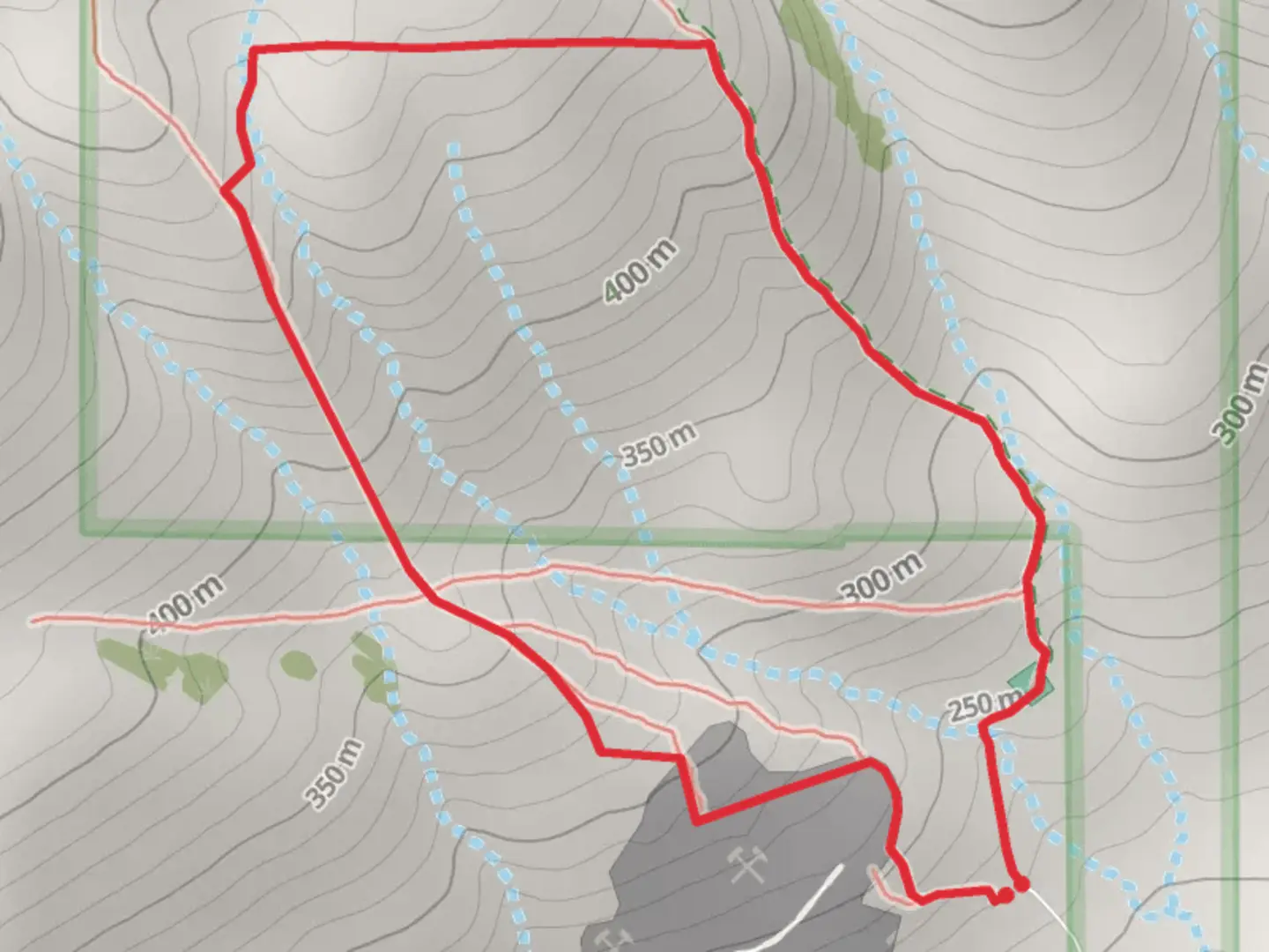An image depicting the trail Seven Mile Hill Road and Badger Creek Loop and its surrounding area.