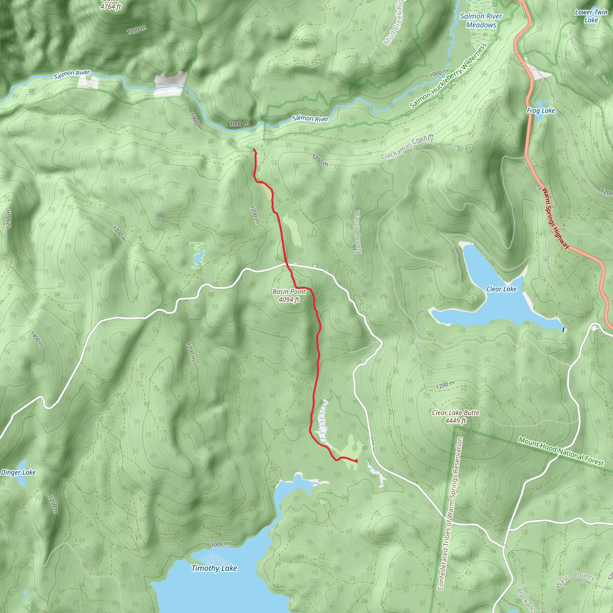 Dry and Jackpot Meadows Trail mobile static map