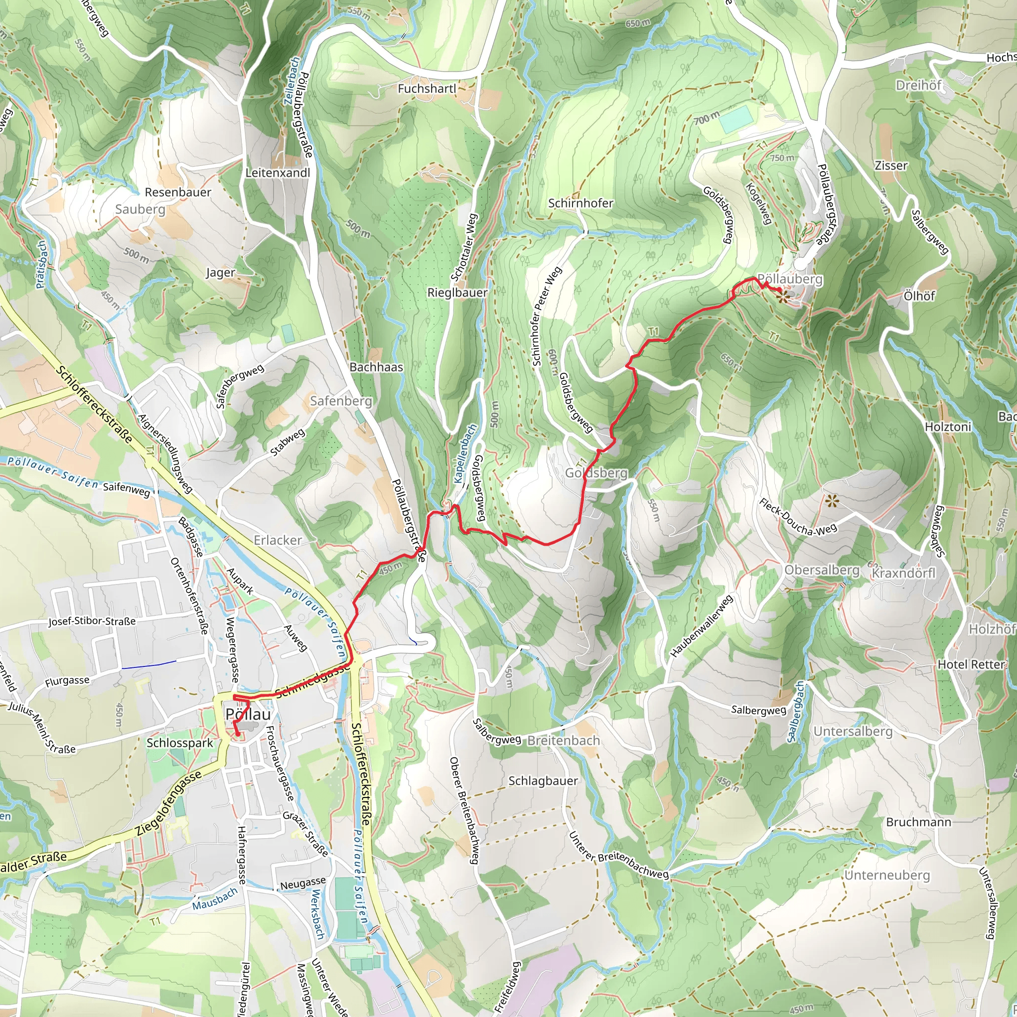 Pöllau - Pöllauberg Pilgrims Path mobile static map