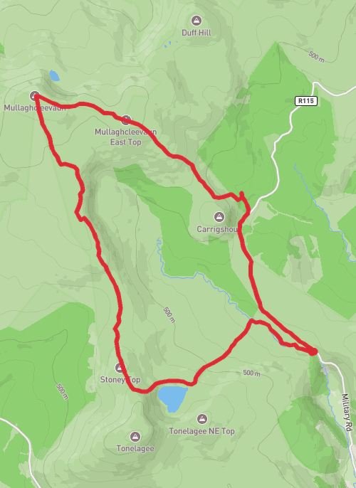 Mullaghcleevaun & Lough Ouler mobile static map