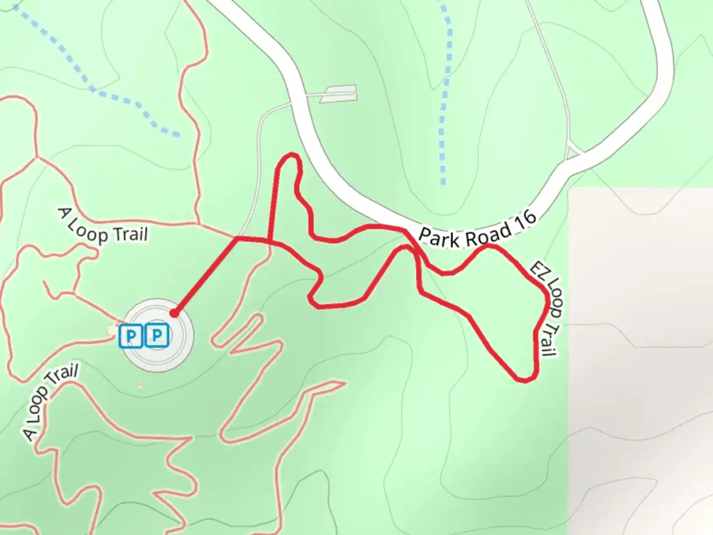 An image depicting the trail EZ Loop Trail and its surrounding area.