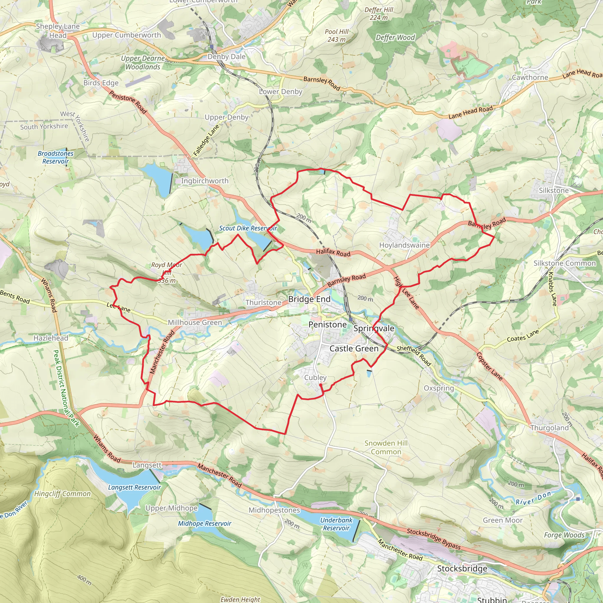 Cubley, Springvale and Bullhouse Loop mobile static map