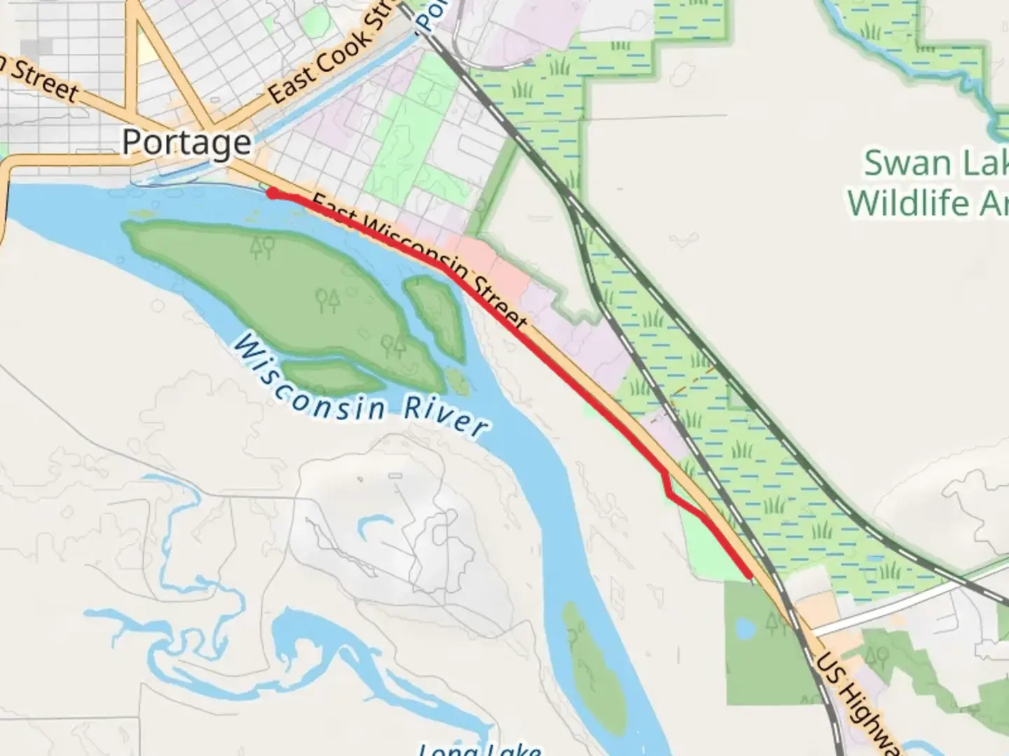 An image depicting the trail Levee Trail and its surrounding area.