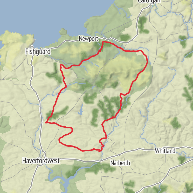 A map preview of the recording Pembrokeshire Road Cycling.