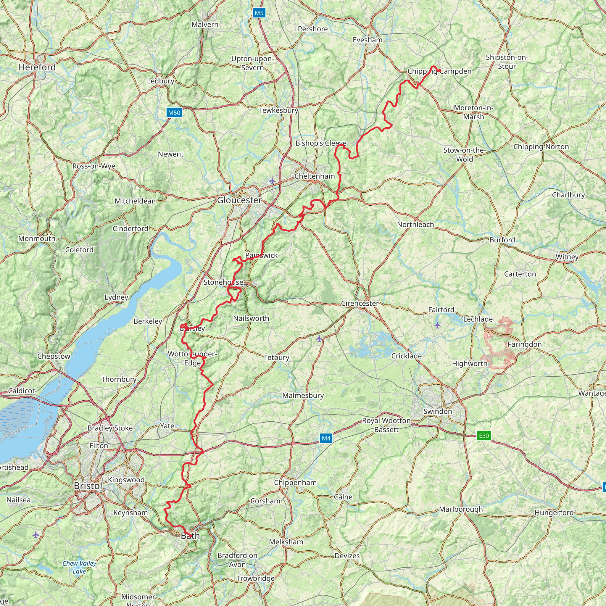 Cotswold Way mobile static map