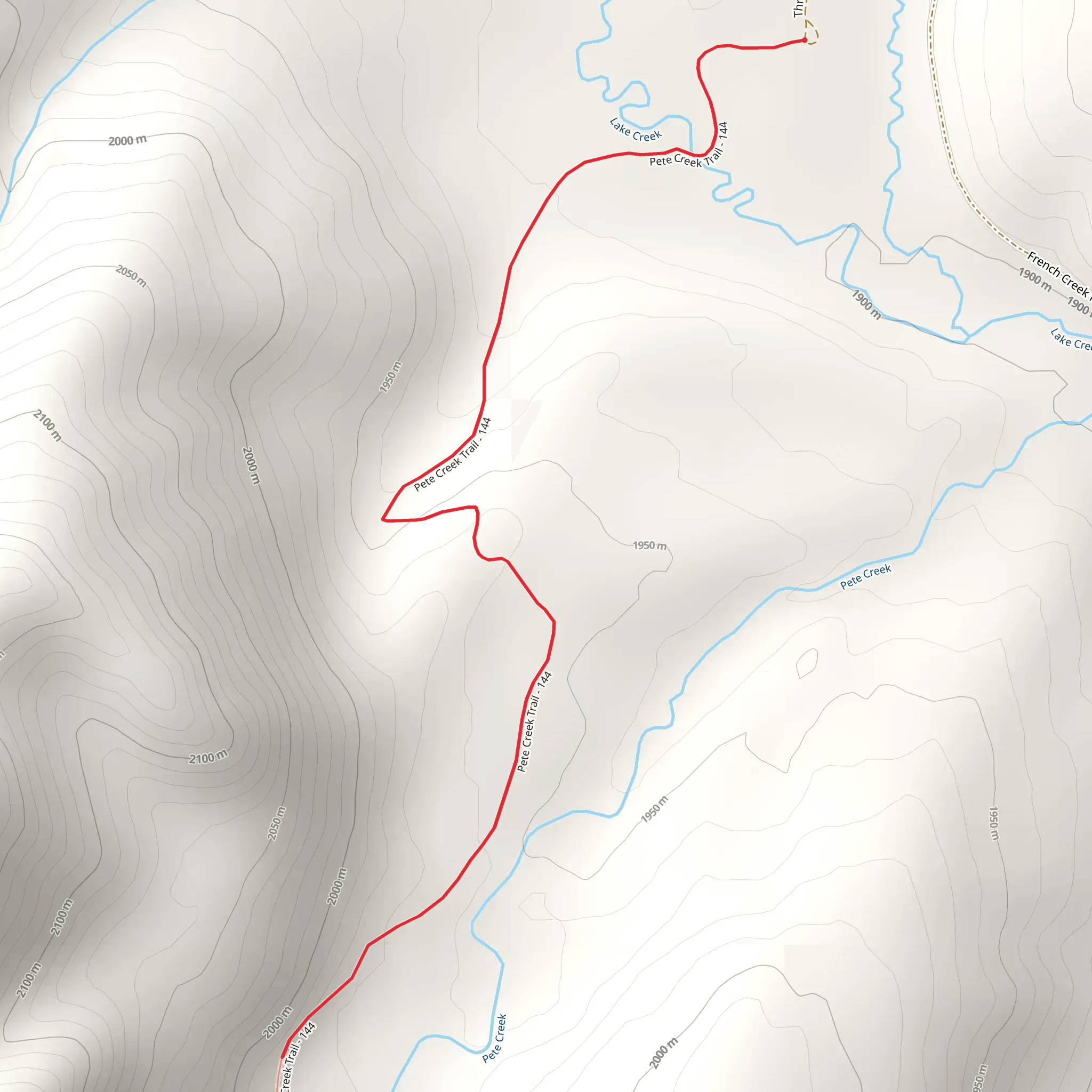 Pete Creek Trail mobile static map
