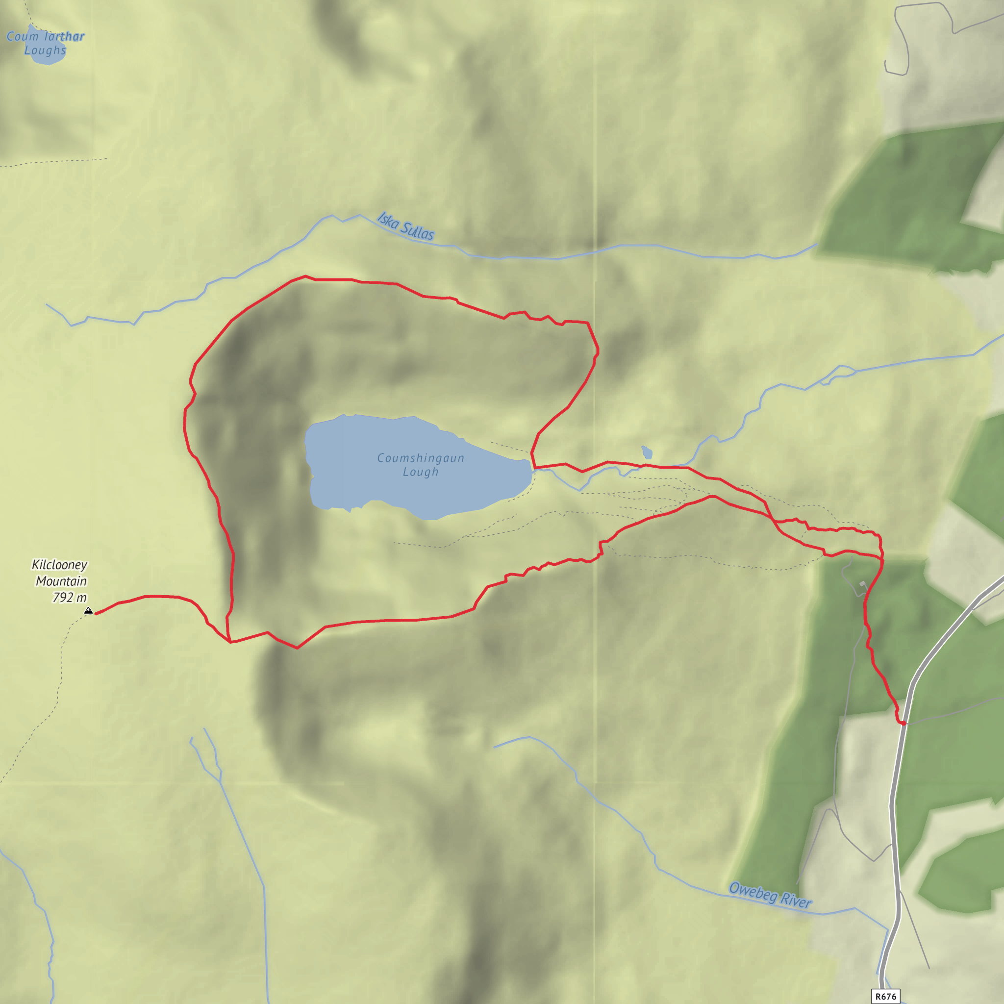 Fauscoum Loop via Kilclooney Mountain mobile static map