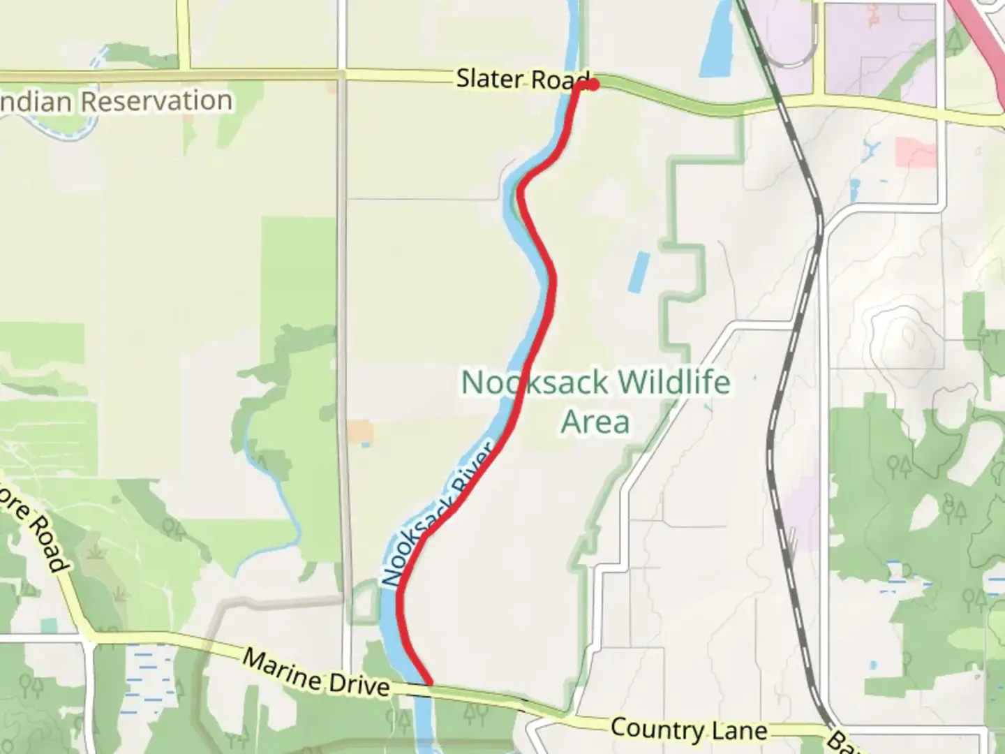 An image depicting the trail Nooksack River and its surrounding area.