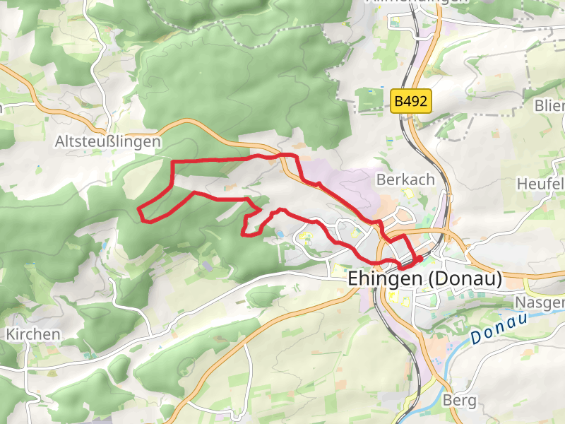 Daimlerweg and Blaues Dreieck Ehingen Loop