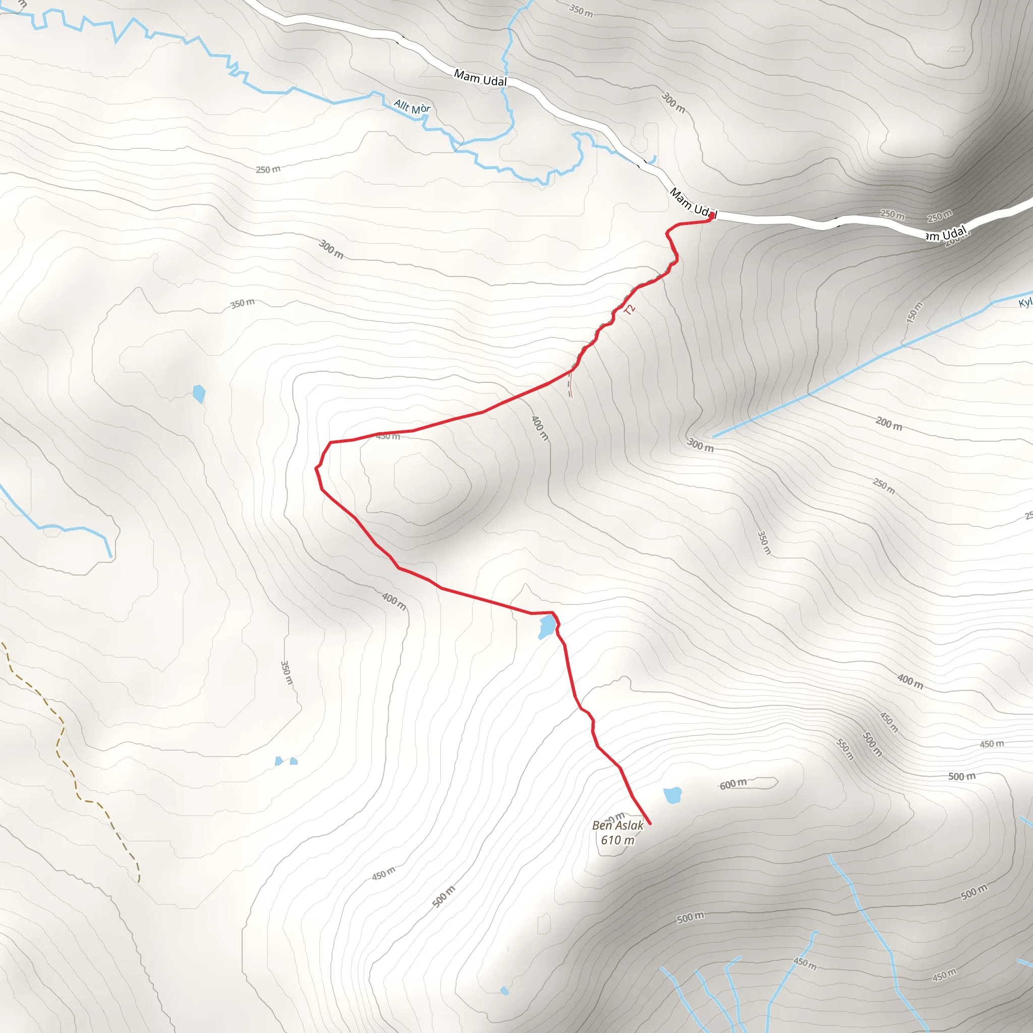 Ben Aslak via Beinn Bheag mobile static map