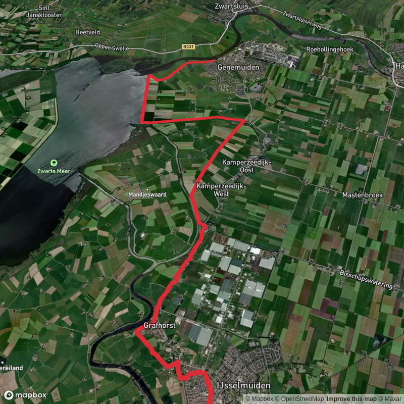 Stadsbrug to Genemuiden via zuiderzeepad and Ketting Weg