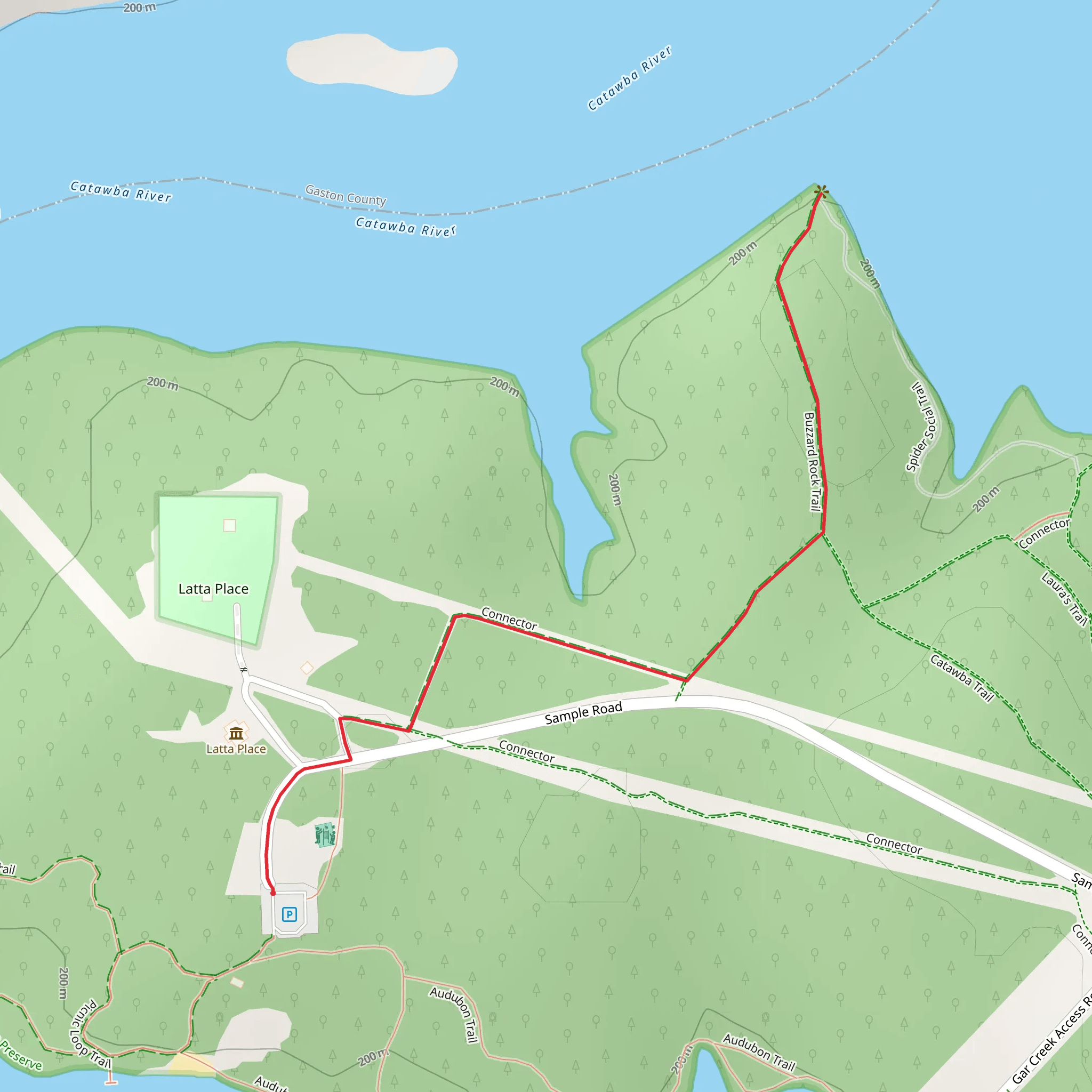 Buzzard Rock Trail via Connector mobile static map
