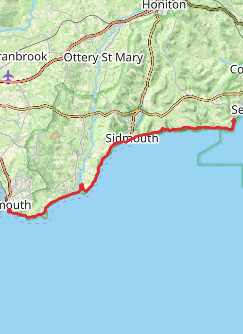 33km Jurassic Coast event mobile static map