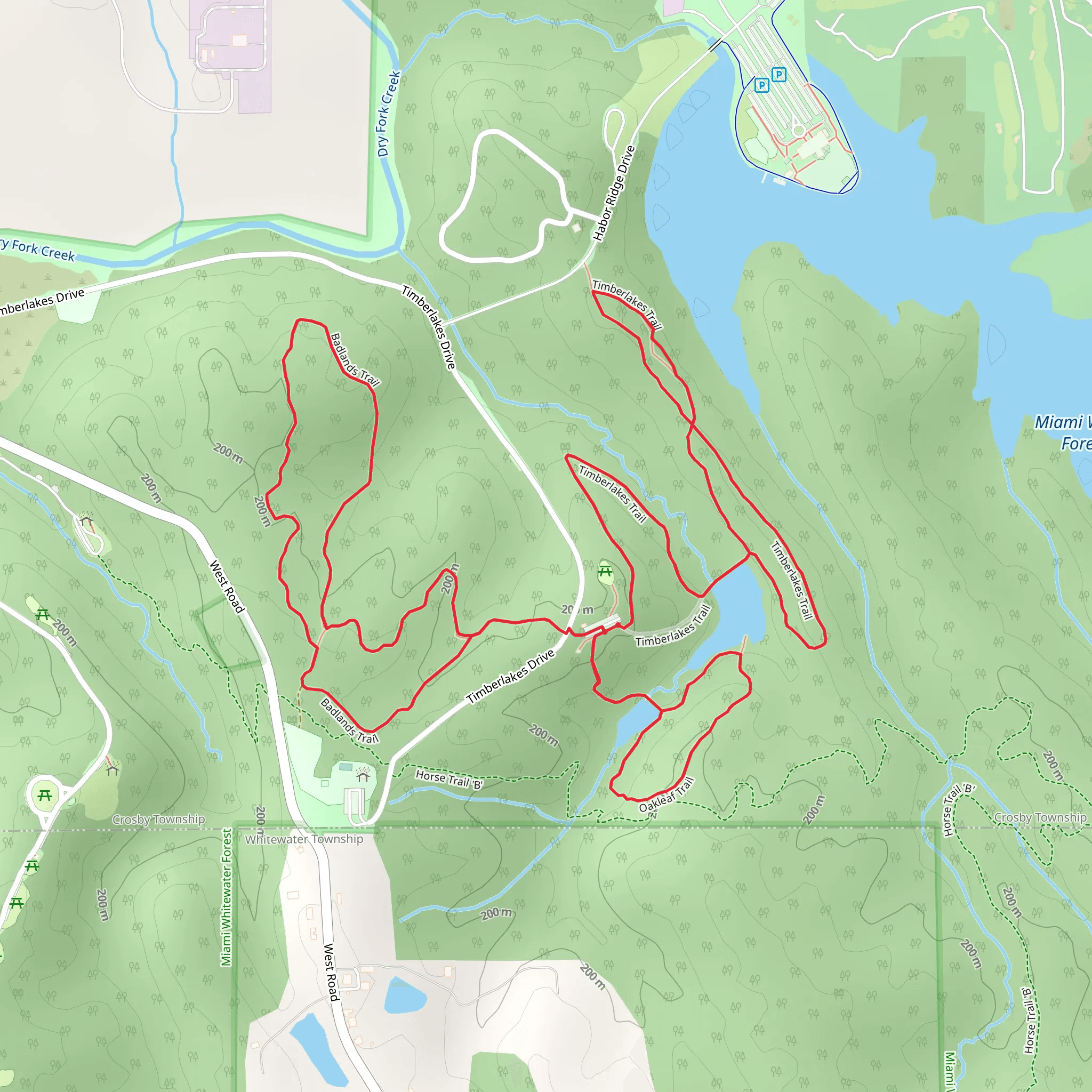 Badlands - Oakleaf - Timberlakes Loop Trail mobile static map