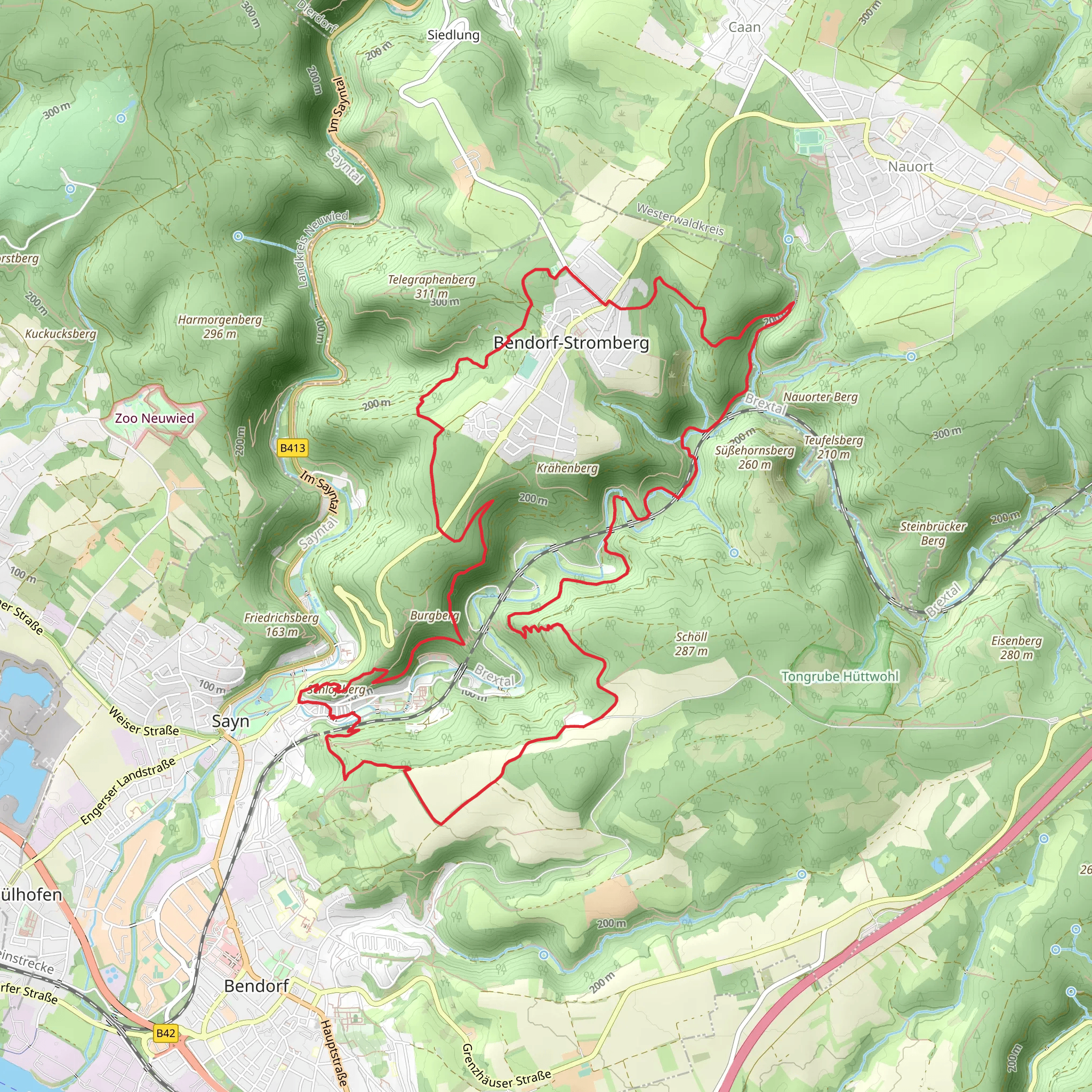 Burg Sayn and Stromberg Loop mobile static map
