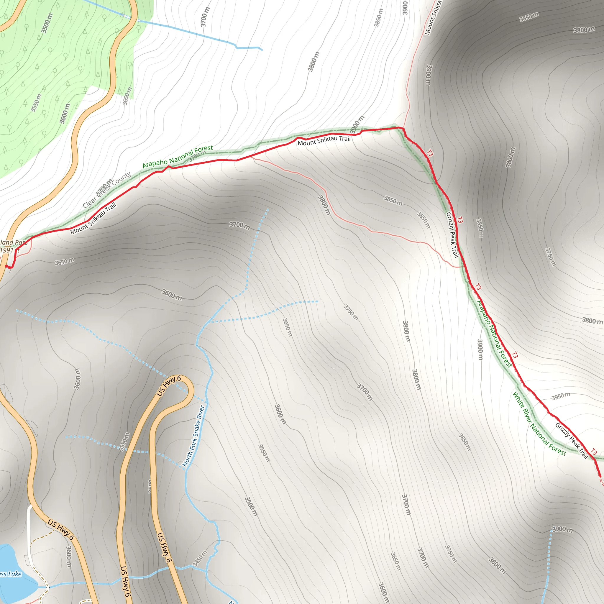 Cupid Gvia rizzly Peak Trail mobile static map