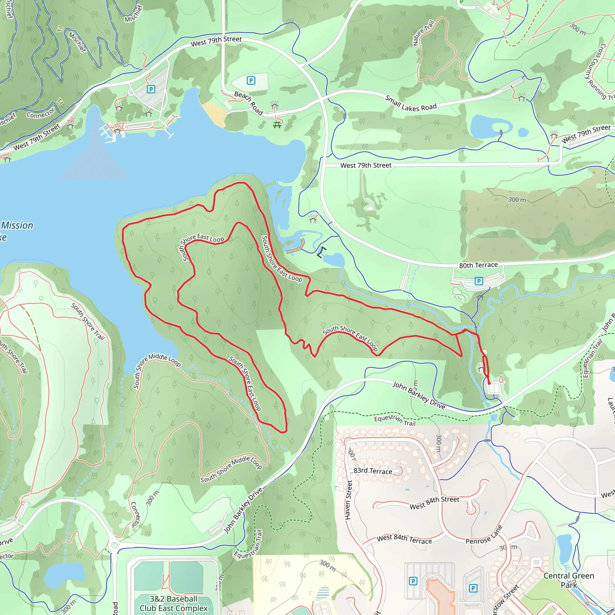 South Shore East Loop mobile static map