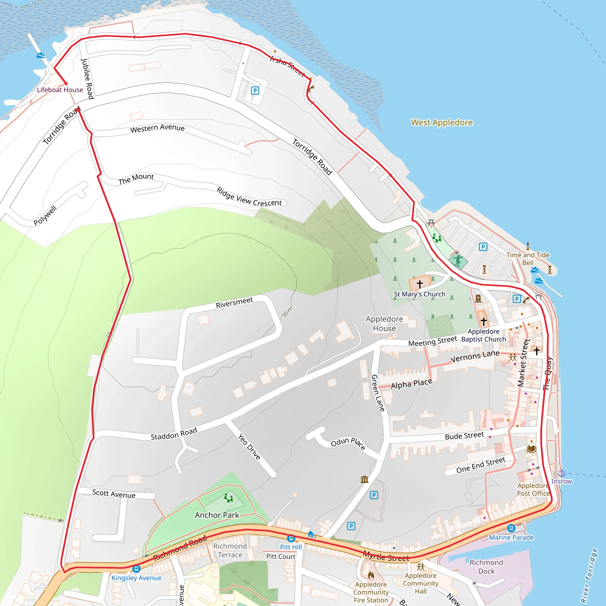 Appledore Loop mobile static map