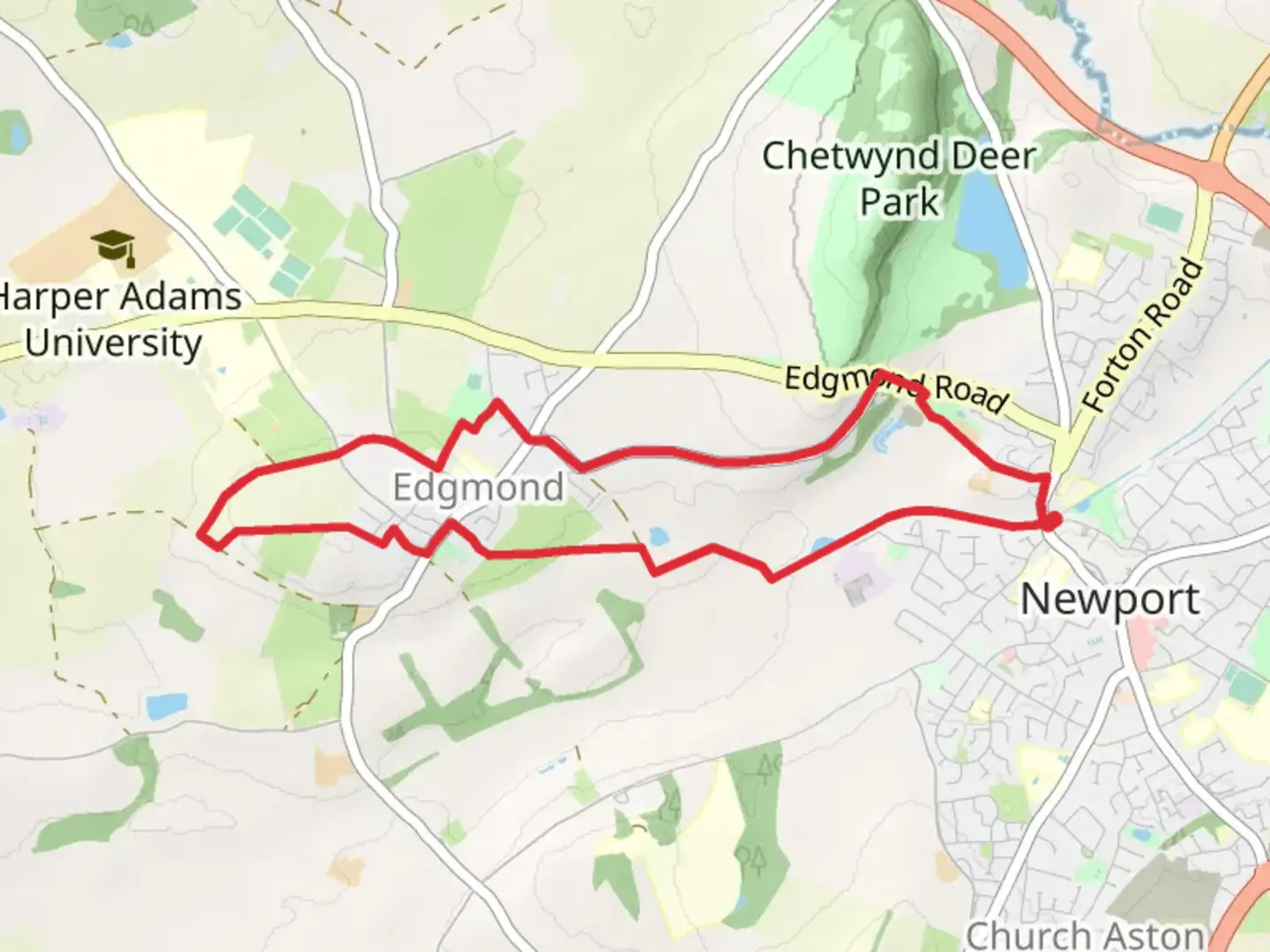 An image depicting the trail Newport and Edgmond and its surrounding area.