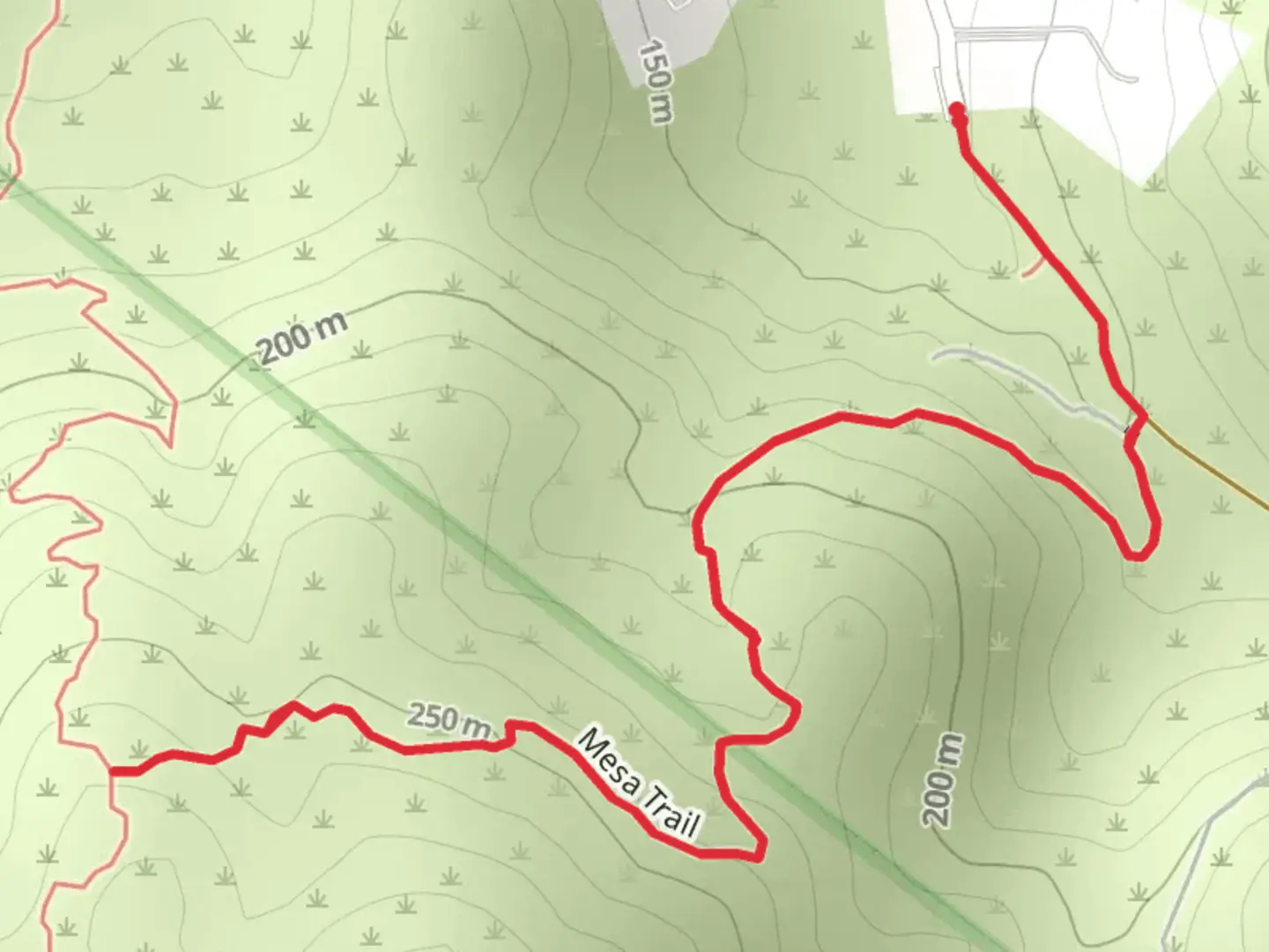 An image depicting the trail Mesa Trail and its surrounding area.