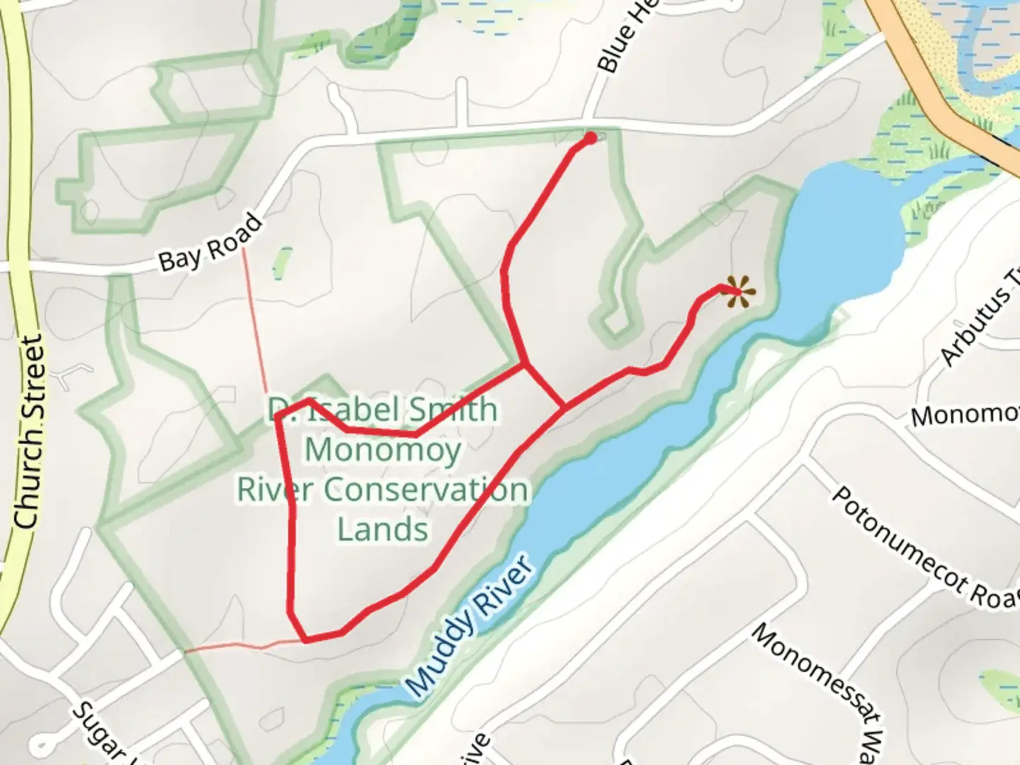 An image depicting the trail Muddy Creek Loop and its surrounding area.