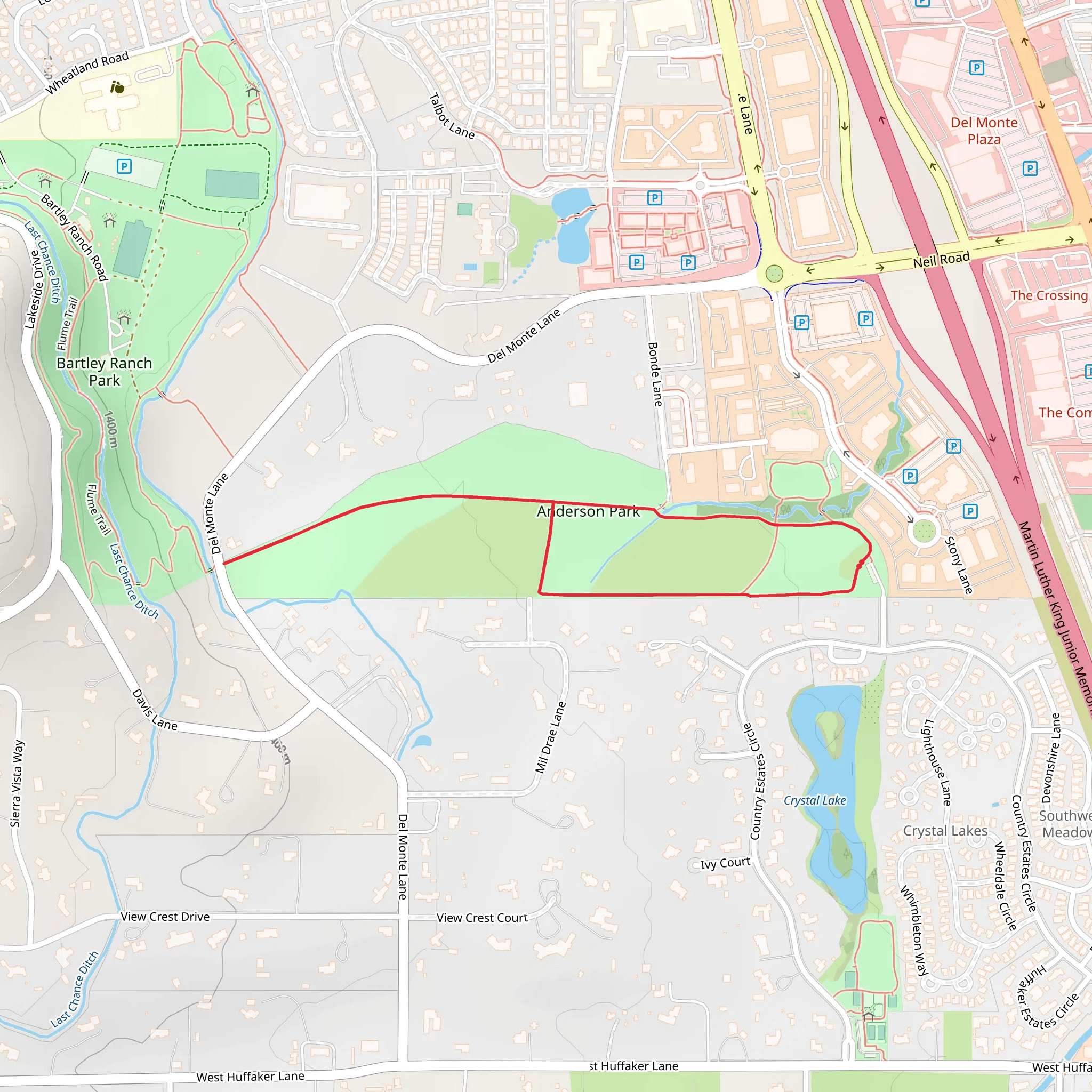 Anderson Park Loop mobile static map