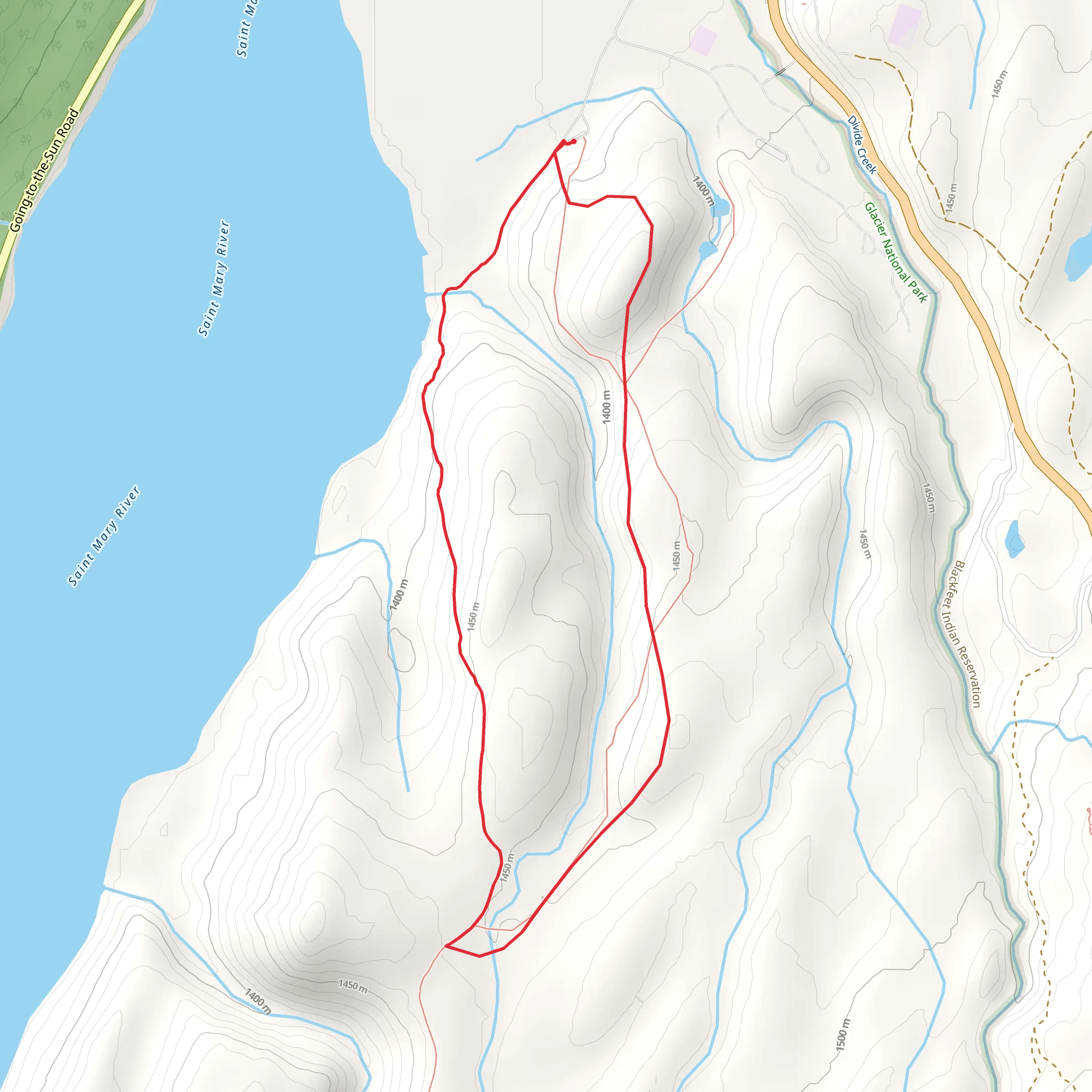 Saint Mary River Loop mobile static map