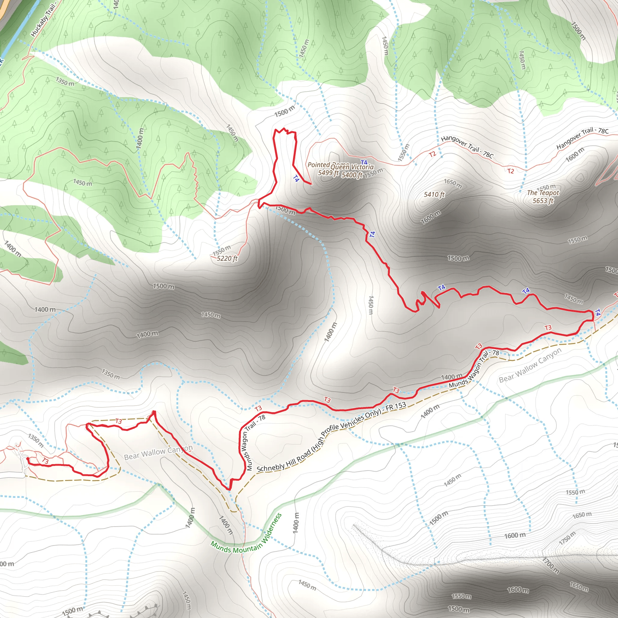 Hangover and Munds Wagon Trail mobile static map