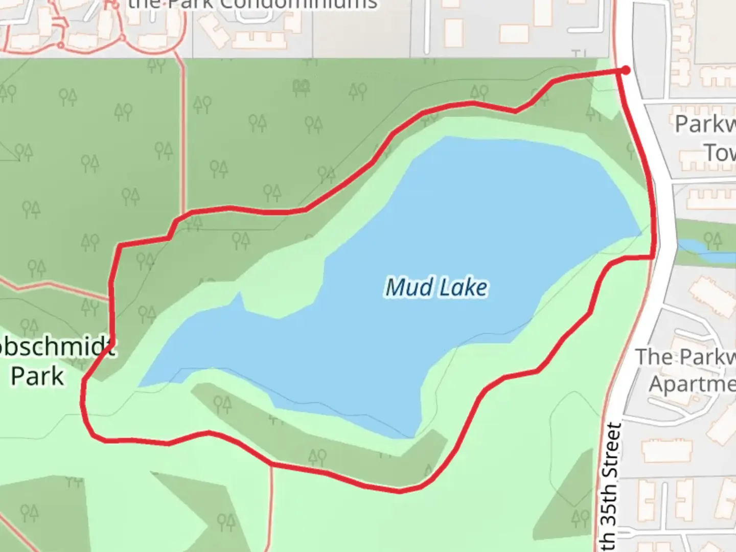 An image depicting the trail Mud Lake Loop and its surrounding area.