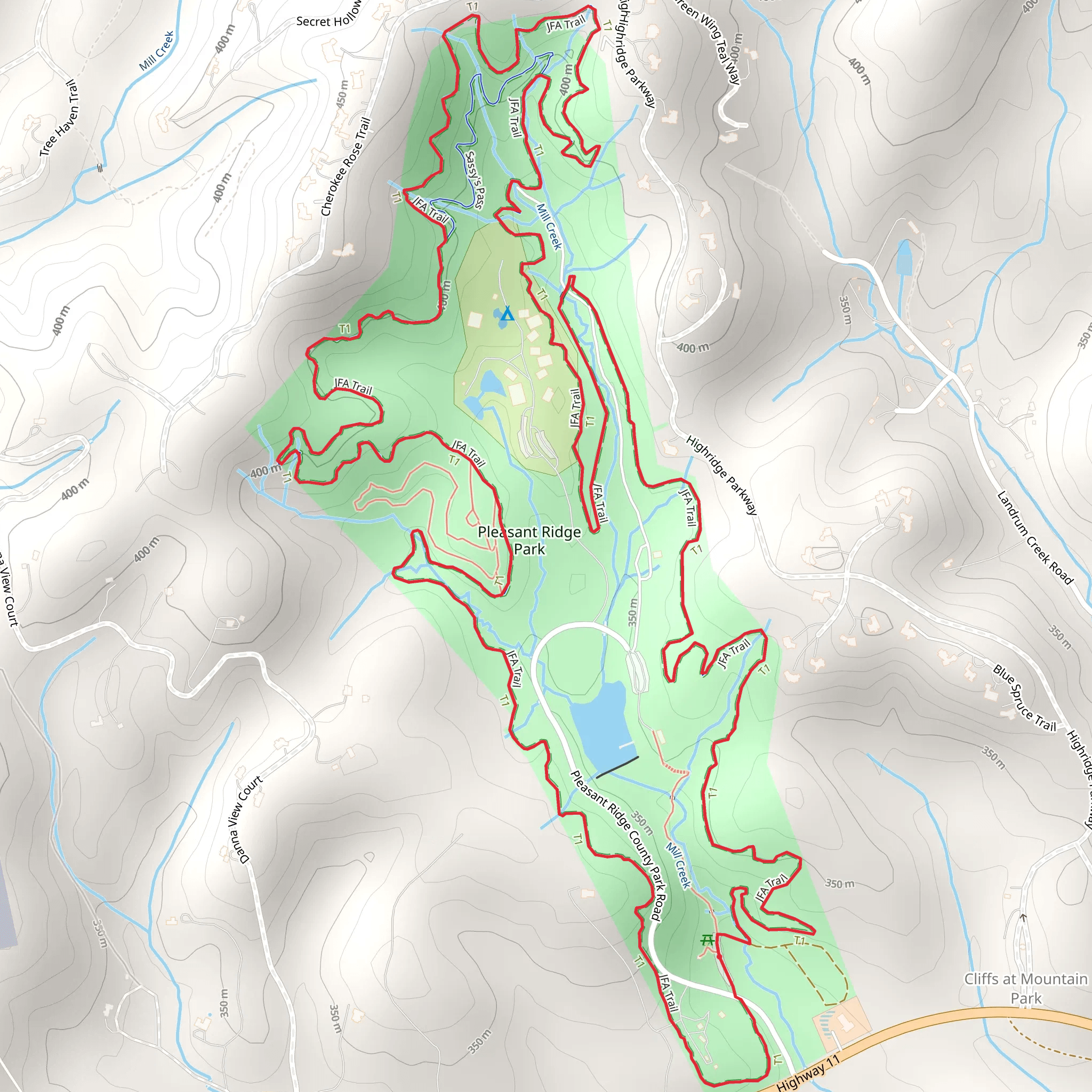 JFA Loop Trail mobile static map