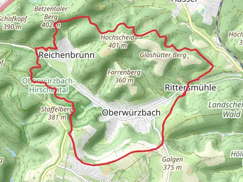 Oberwürzbach-Hirschental, Mittlerer Kopf and Rosenwald Loop - Rittersmühle