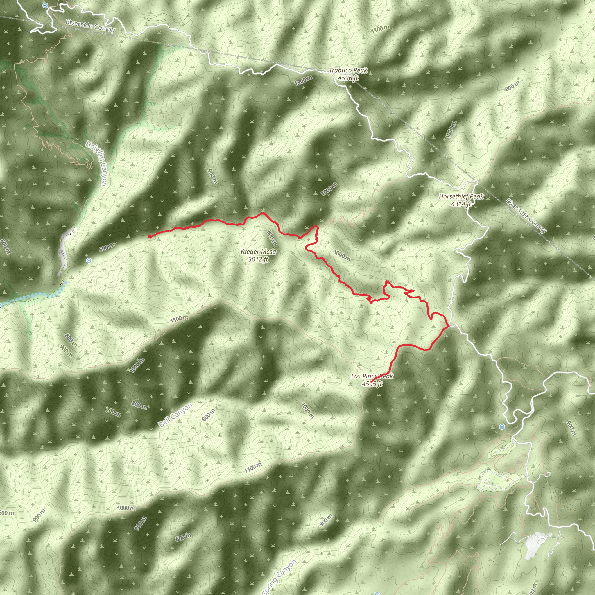 Los Pinos Peak via Los Pinos Trail mobile static map