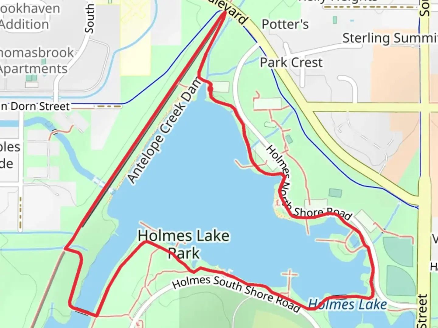 An image depicting the trail Antelope Creek - Holmes Lake Loop and its surrounding area.