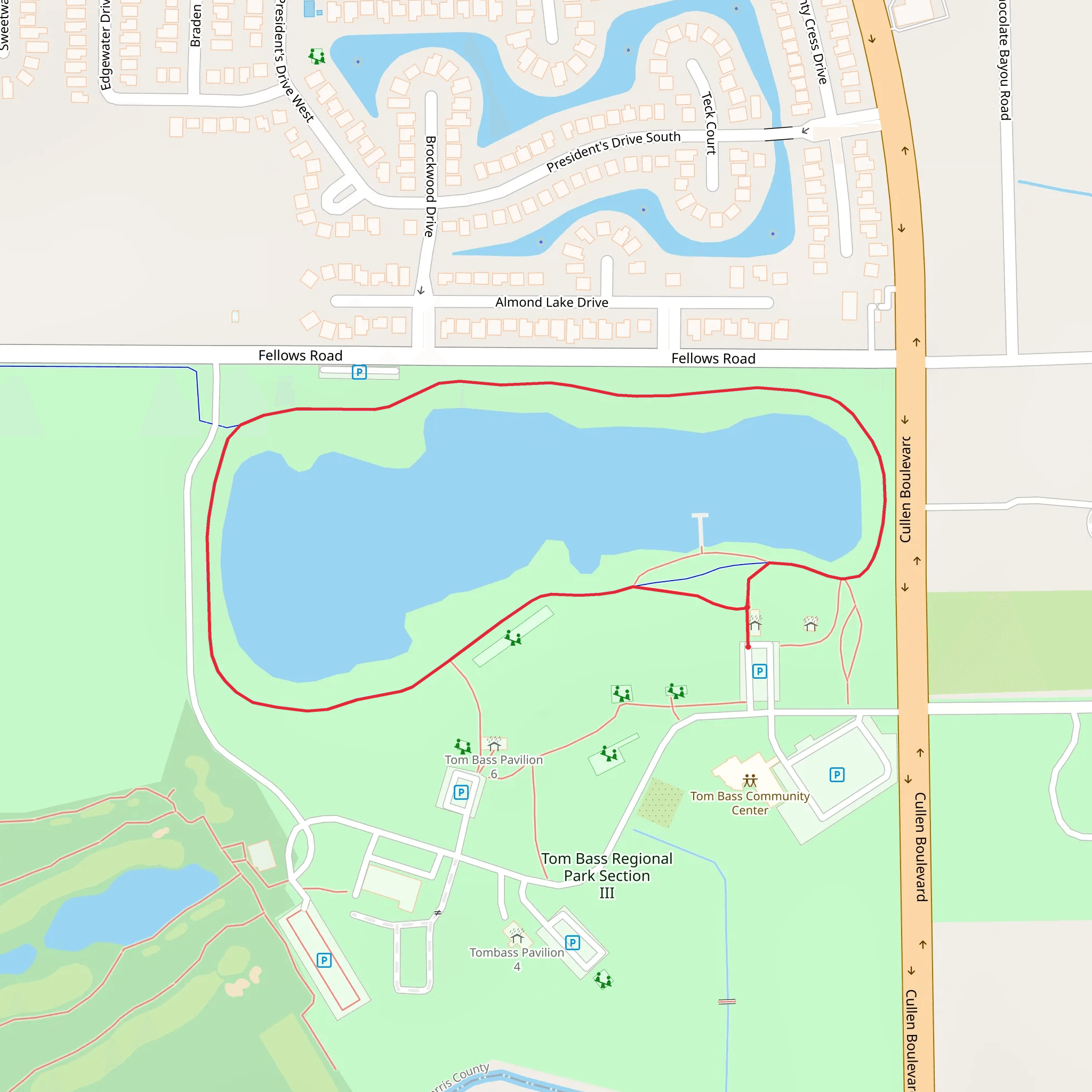 Tom Bass Regional Park Section III Loop mobile static map