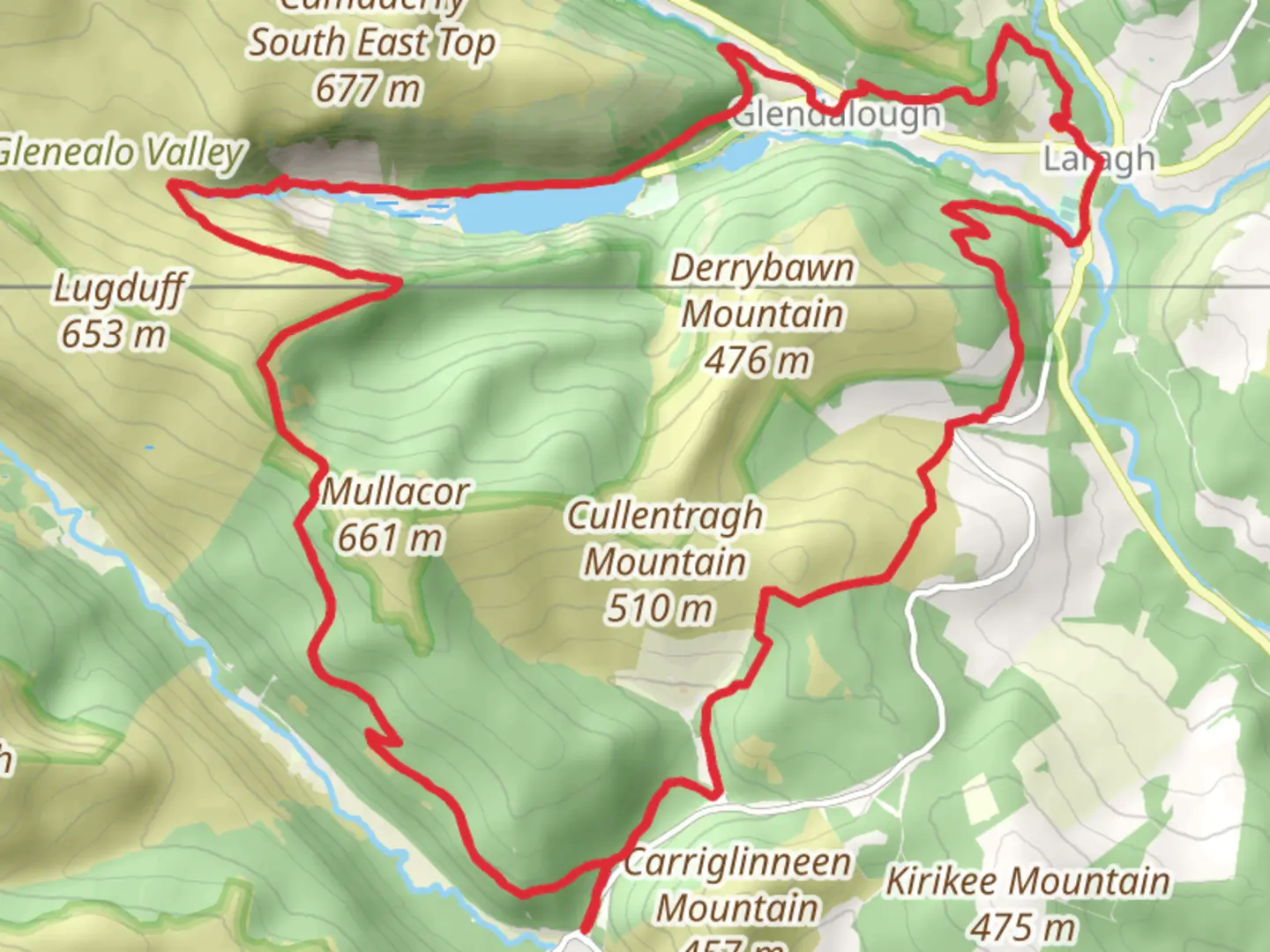 An image depicting the trail Two day trip to Glenmalure and its surrounding area.
