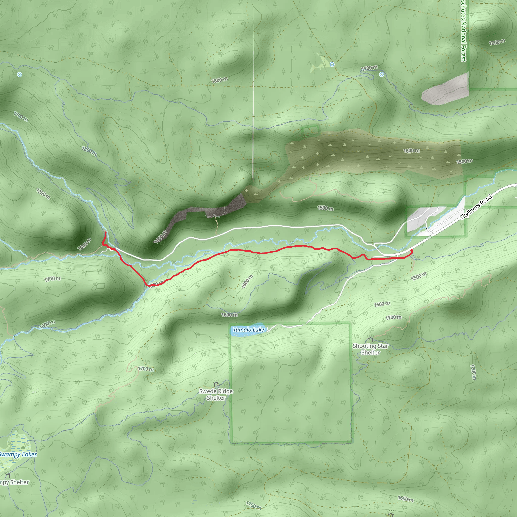 Tumalo Creek Trail mobile static map