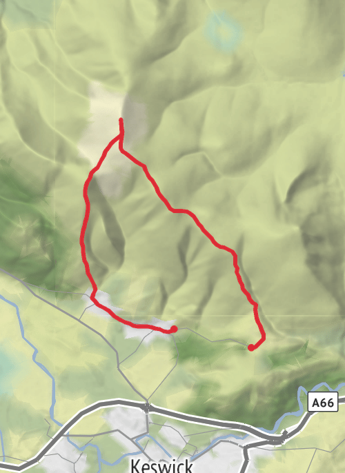 Skiddaw Skiddaw little man and Carlside mobile static map