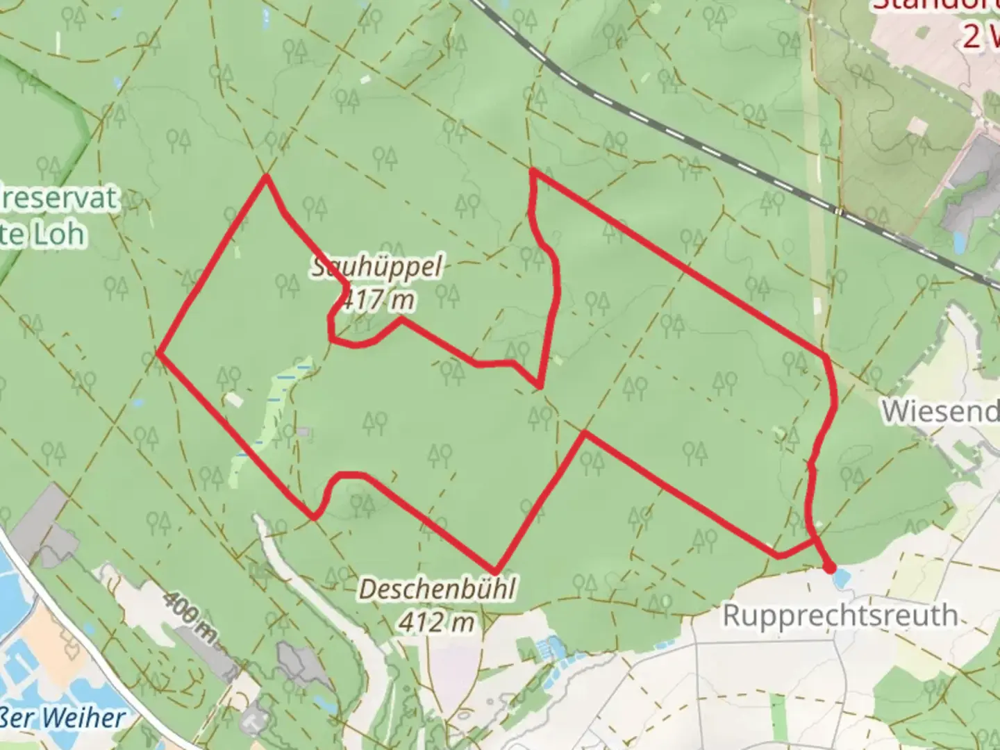 An image depicting the trail Lohweg Loop and its surrounding area.