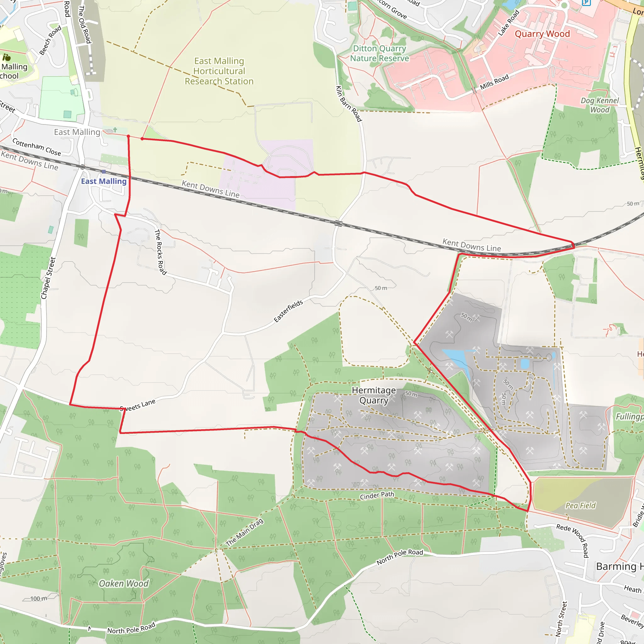 East Malling Loop mobile static map