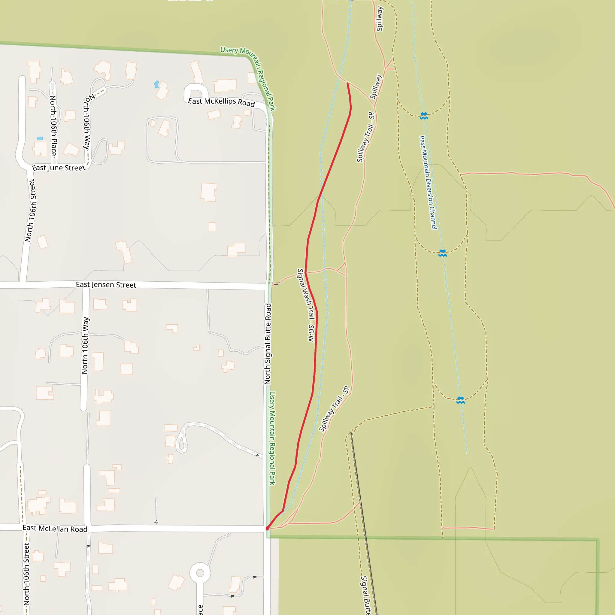 Signal Wash Trail mobile static map