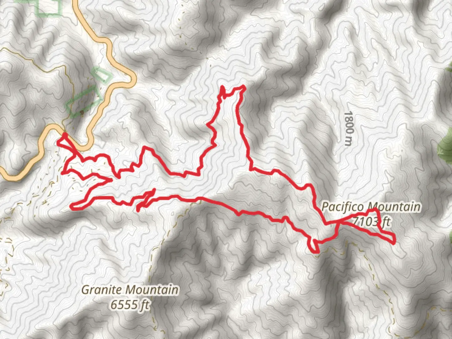 An image depicting the trail Mill Creek Summit to Pacifico Mountain Loop and its surrounding area.